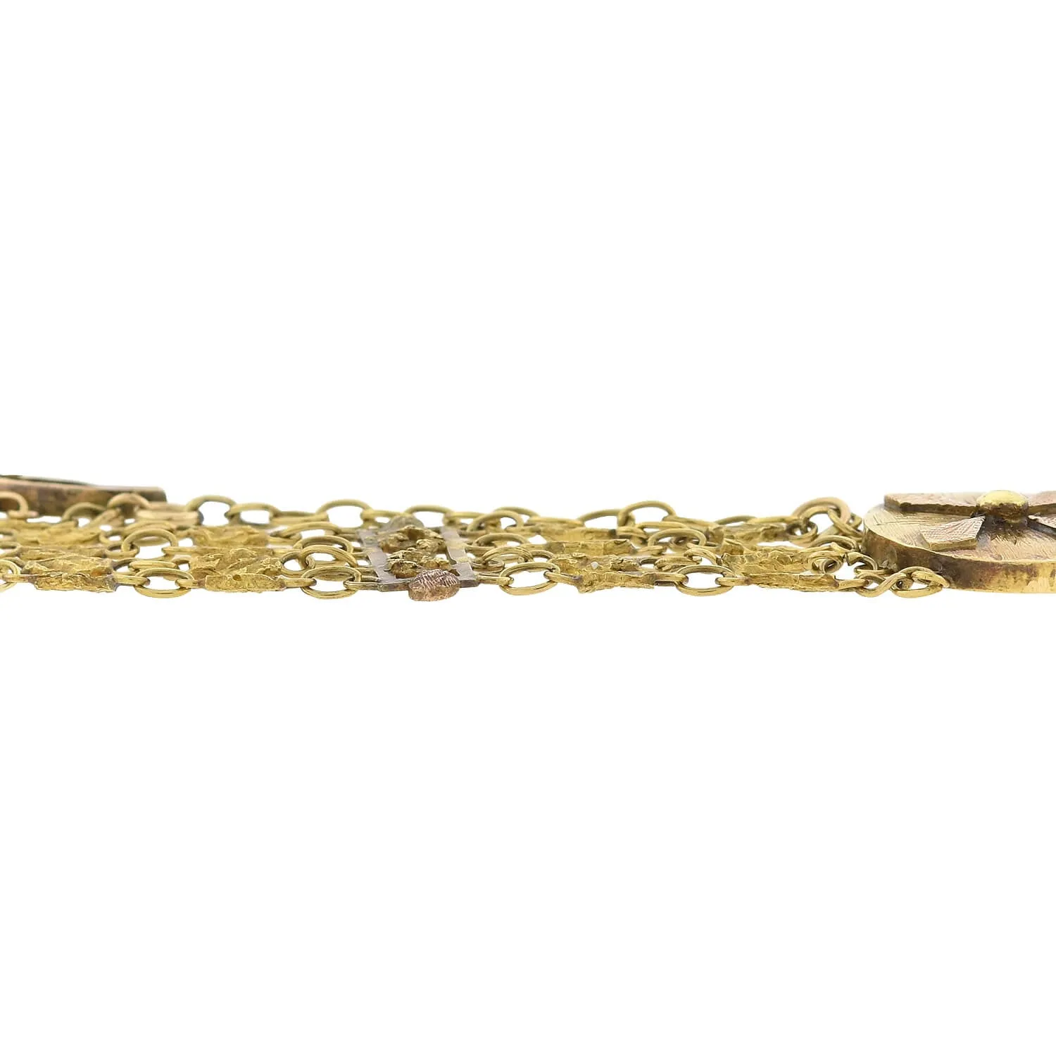 Victorian 18kt   Genuine Gold Nugget Multi-Strand Bracelet