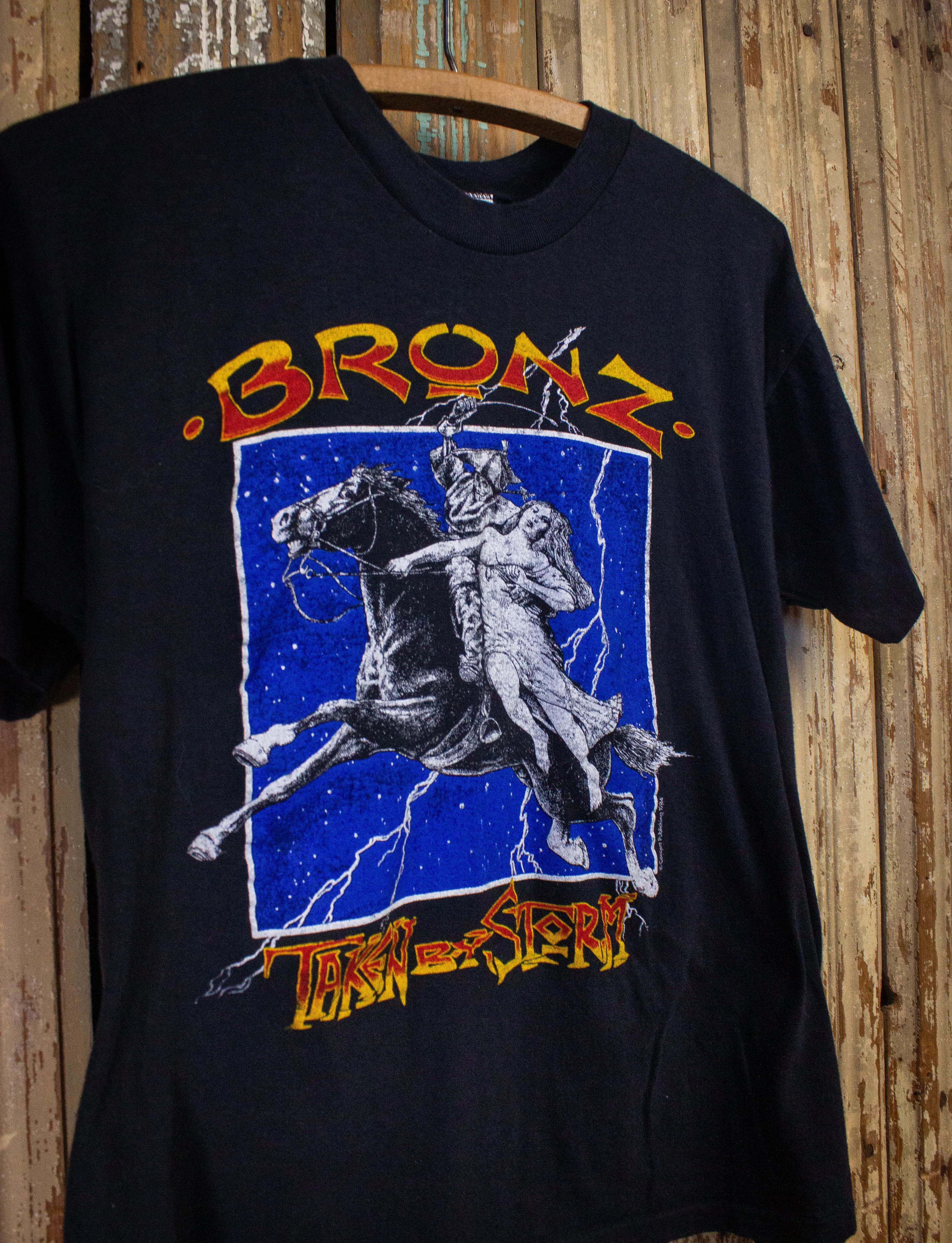 Vintage Bronz Taken By Storm Concert T Shirt 1984 Black Medium