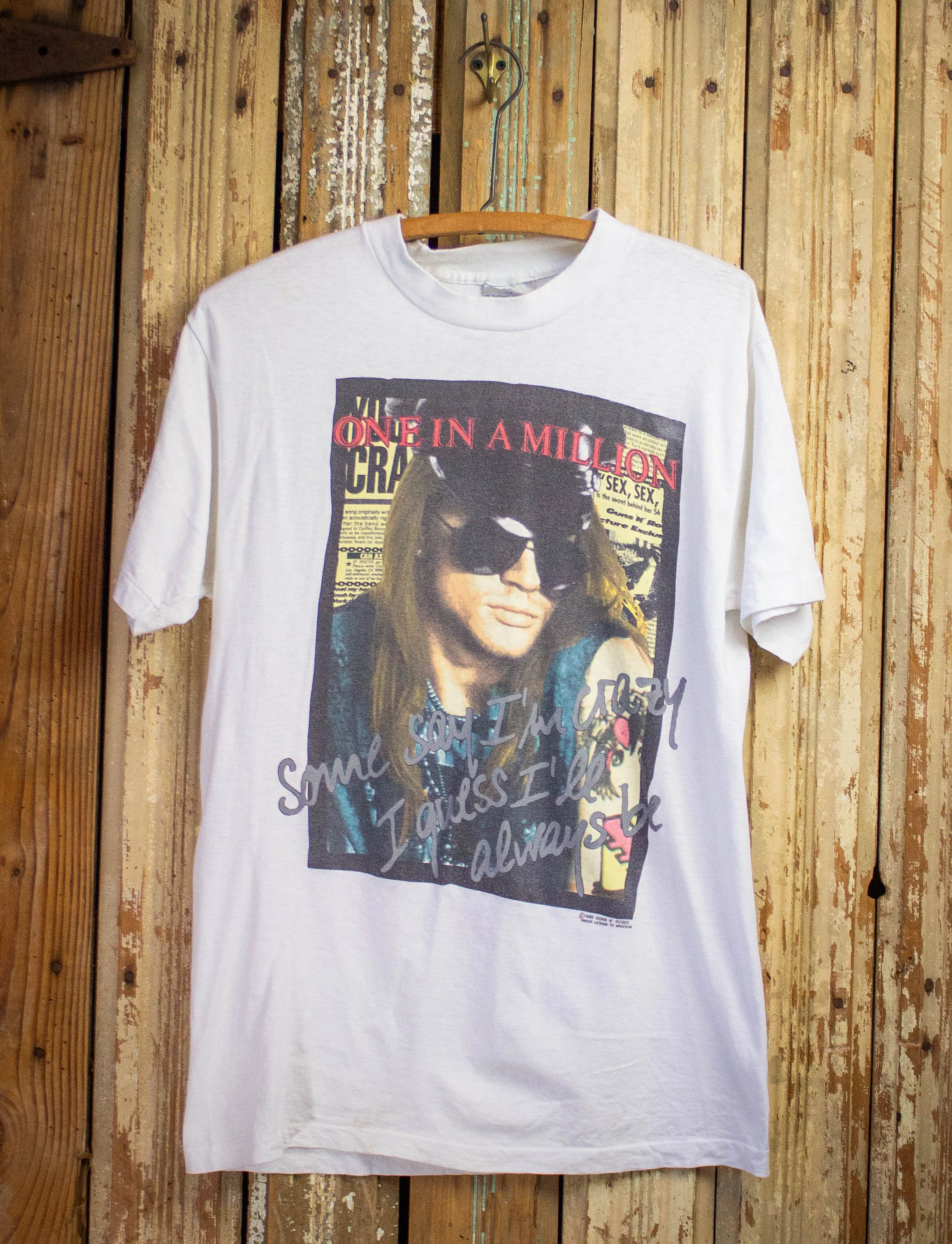 Vintage Guns N Roses Get In The Ring Tour Concert T Shirt 1991/1992 White Small