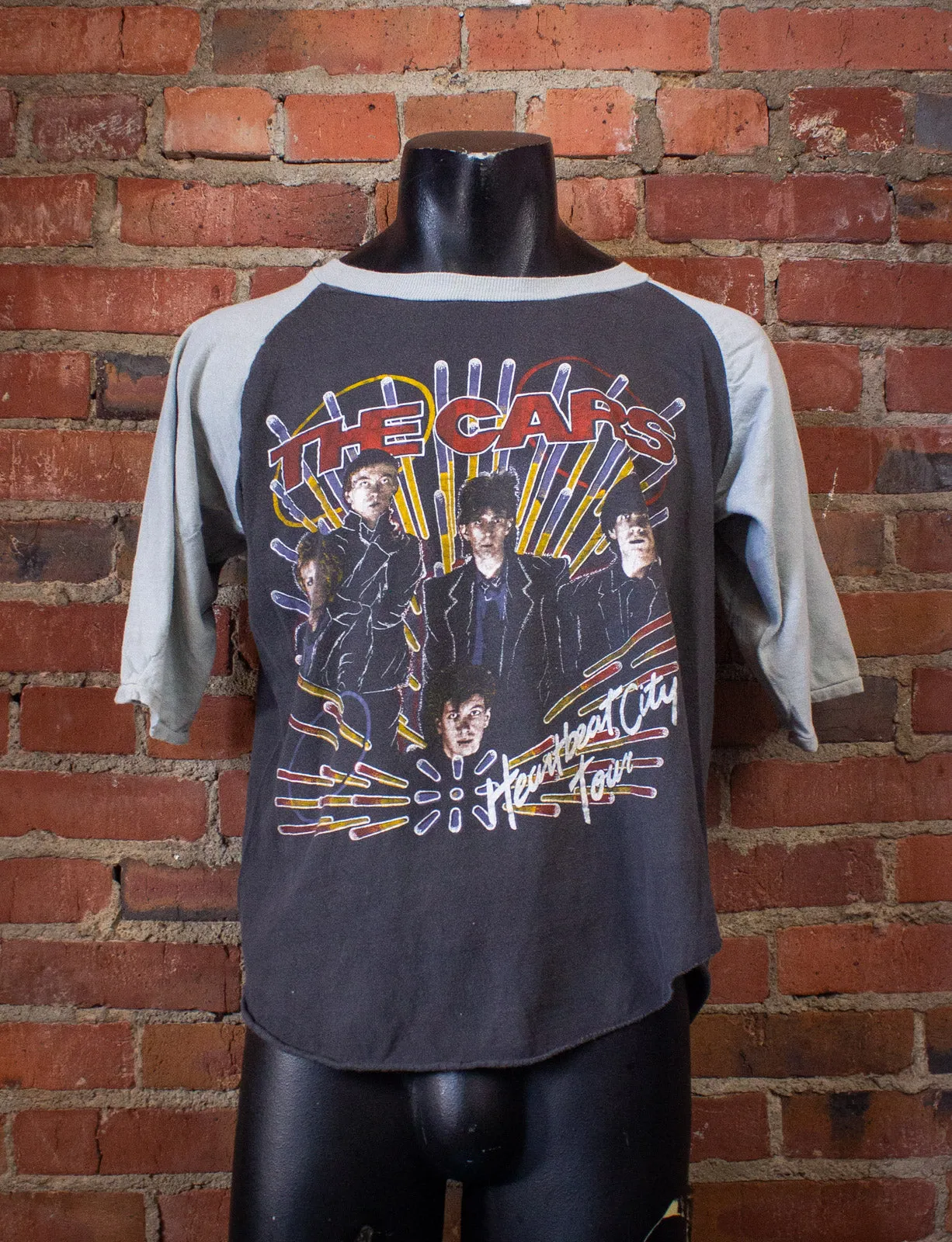 Vintage The Cars Concert T Shirt Heartbeat City Raglan 1984 L