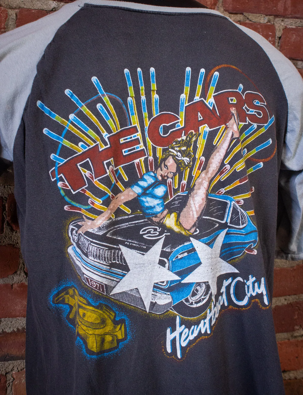 Vintage The Cars Concert T Shirt Heartbeat City Raglan 1984 L