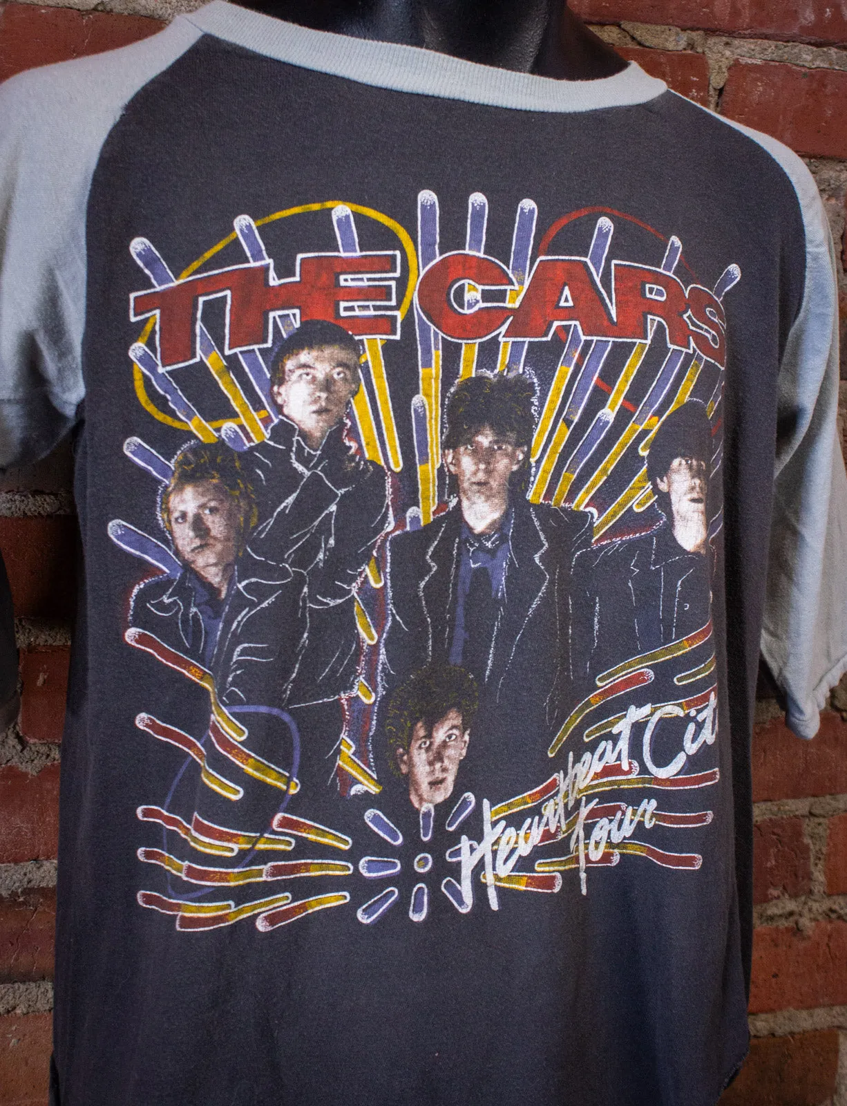 Vintage The Cars Concert T Shirt Heartbeat City Raglan 1984 L