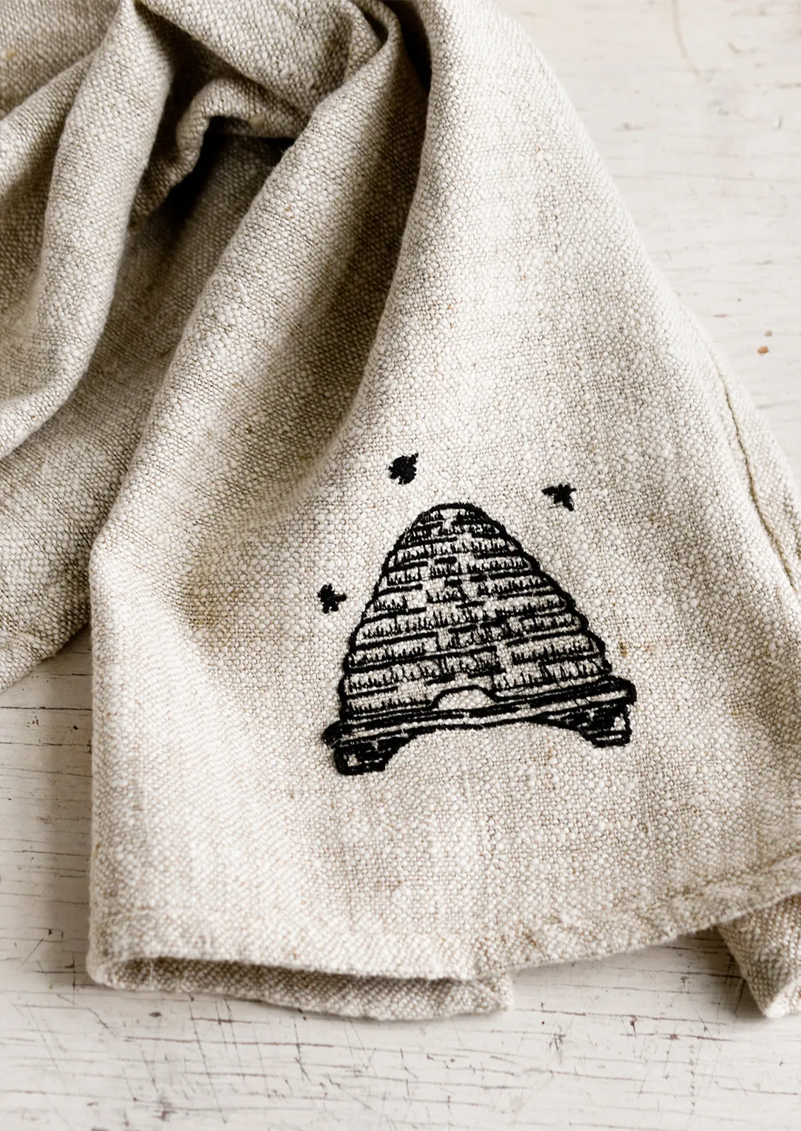 Whimsical Embroidered Tea Towel