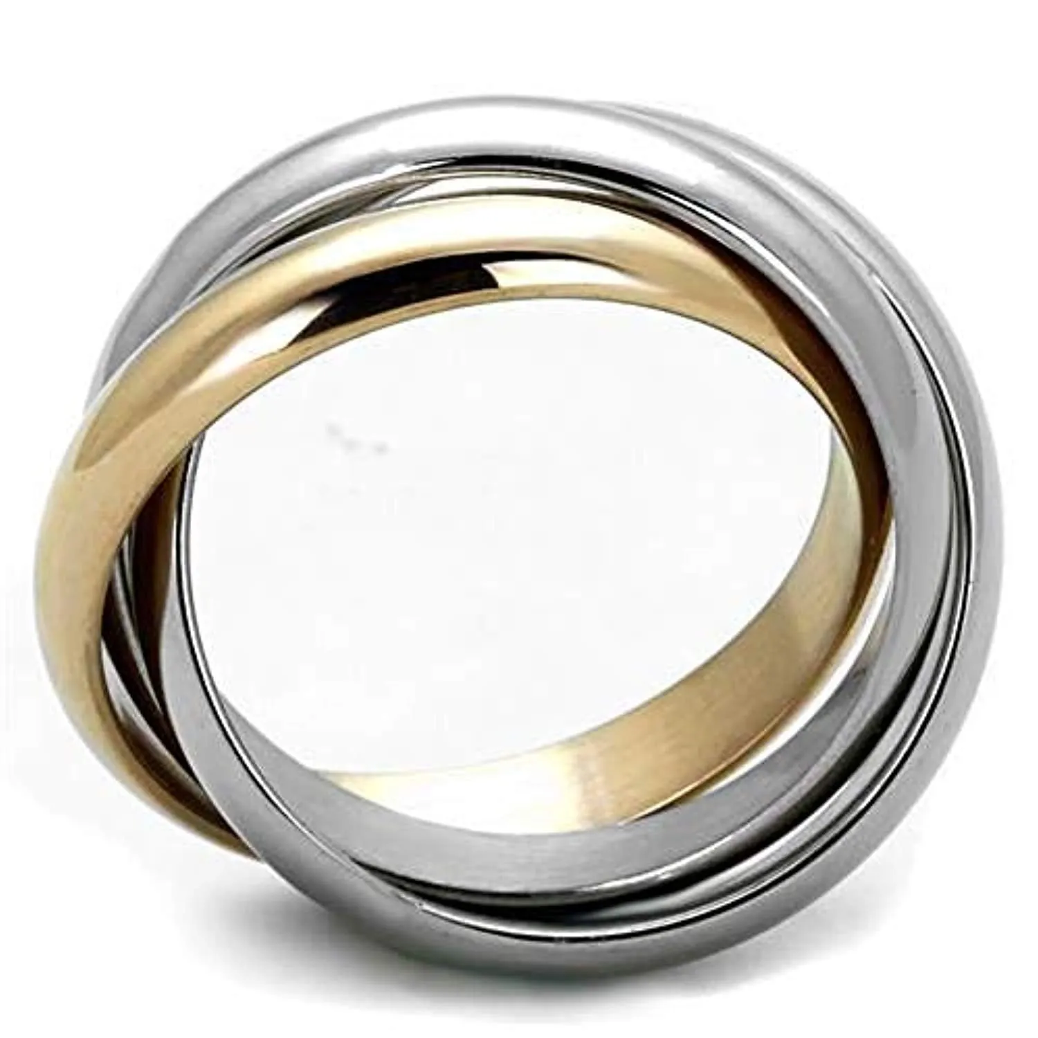 WildKlass Stainless Steel Ring Two-Tone IP Rose Gold Women