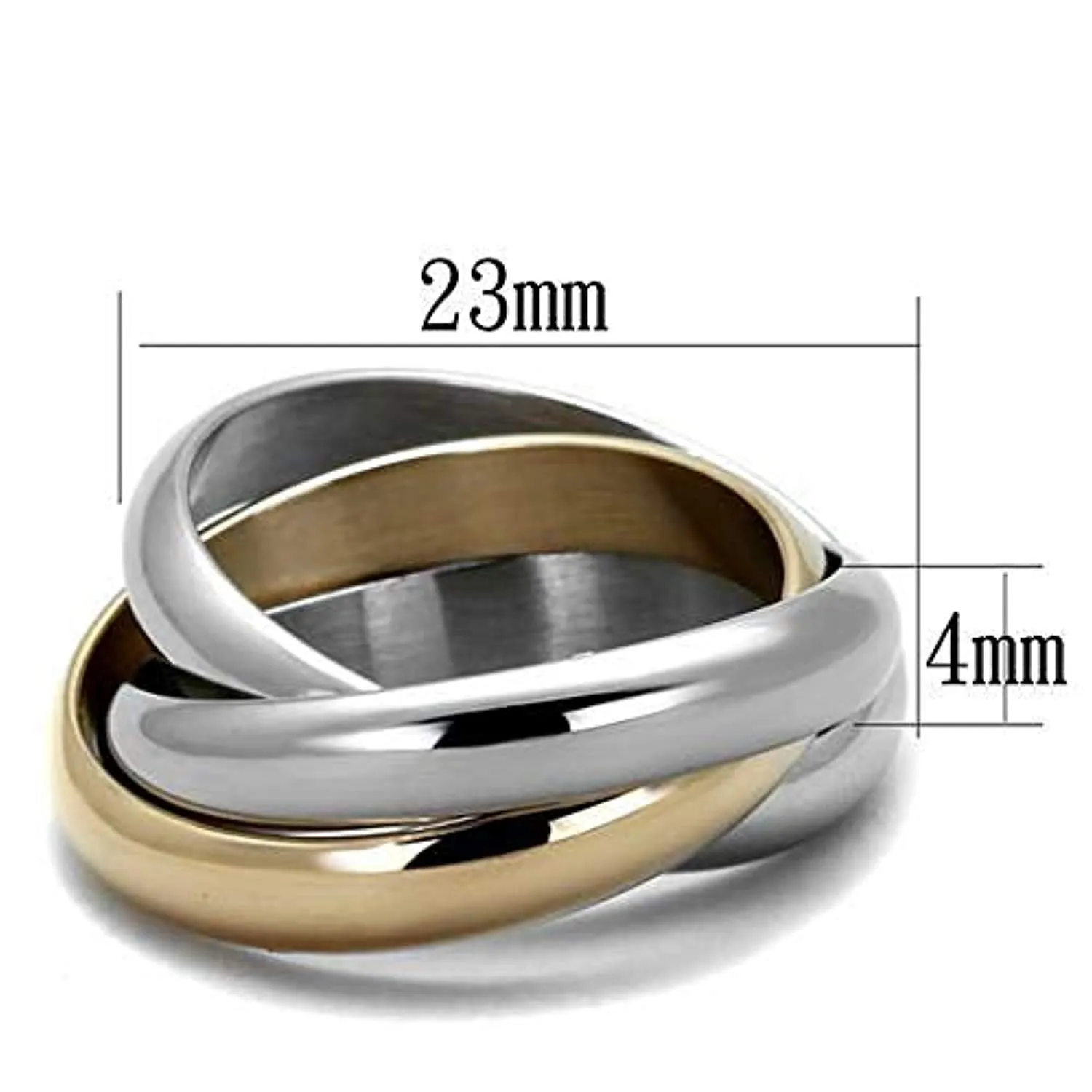 WildKlass Stainless Steel Ring Two-Tone IP Rose Gold Women