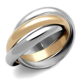 WildKlass Stainless Steel Ring Two-Tone IP Rose Gold Women