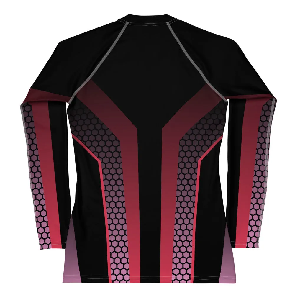 Women's Purple Honeycomb Rash Guard