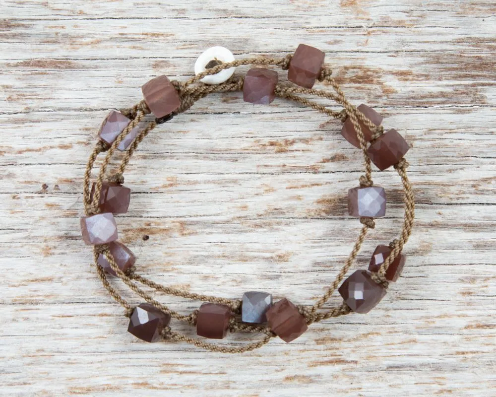 Wrap-0723-Chocolate Moonstone Cube Petite