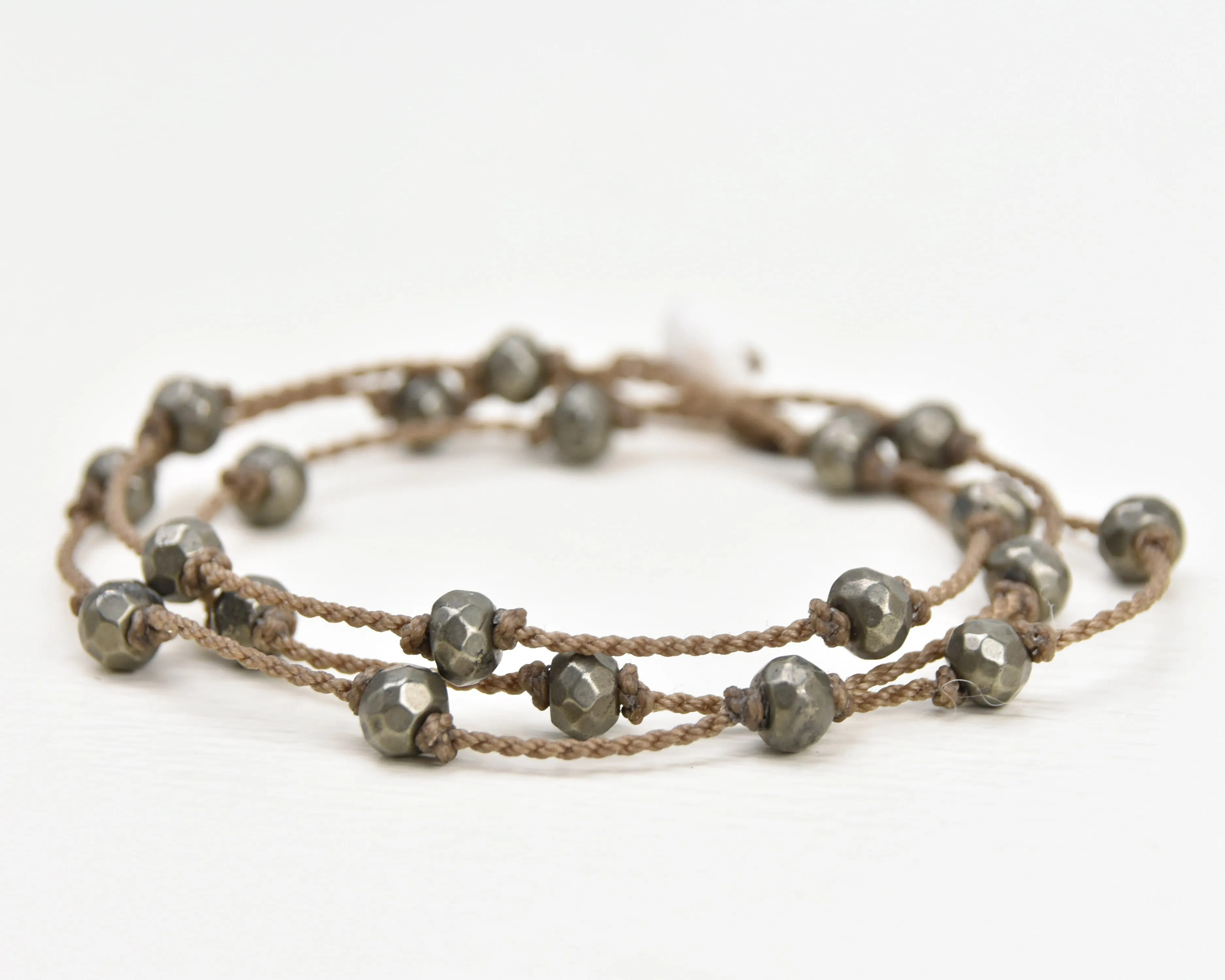 Wrap-1897-Gunmetal Pyrite Rondelle