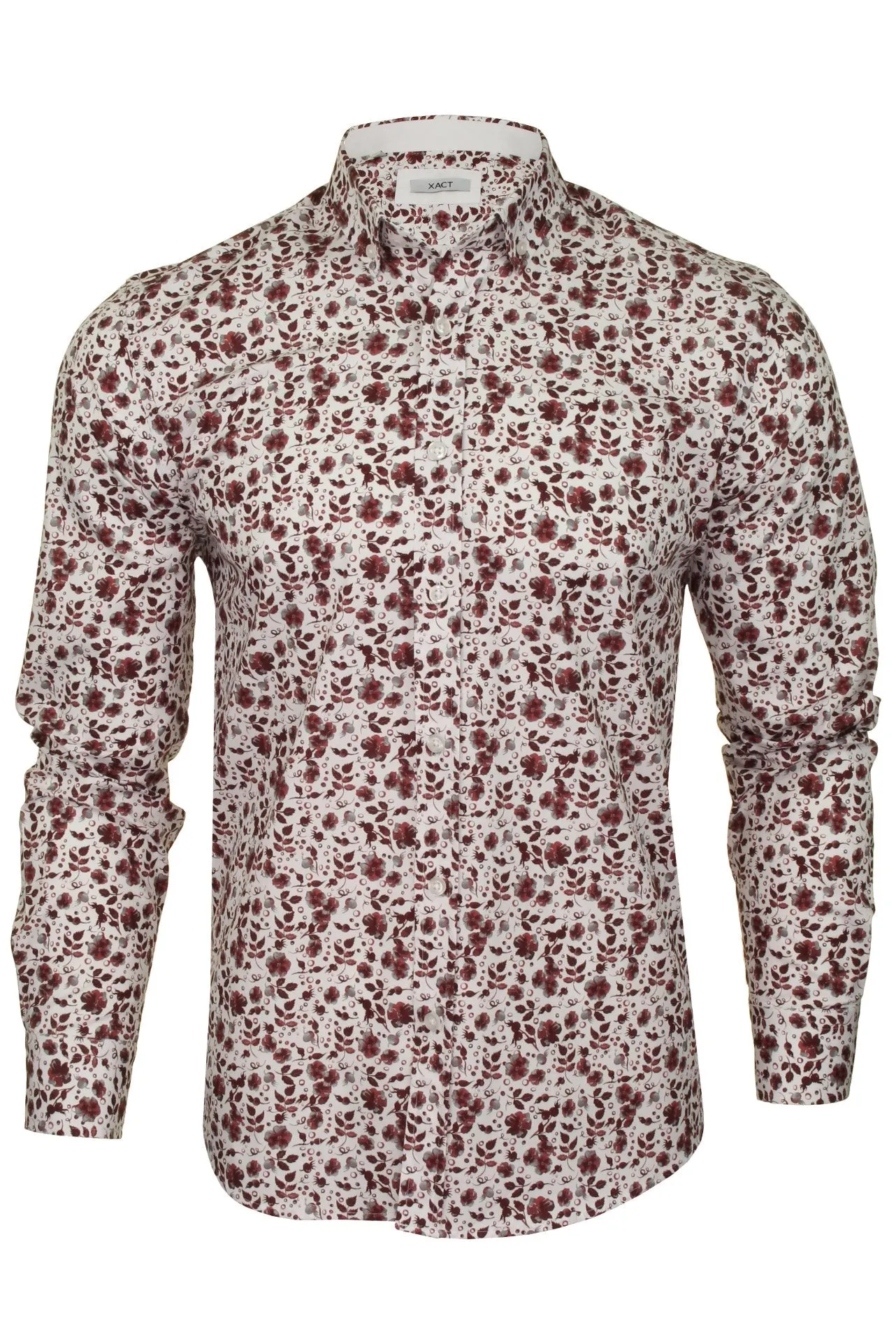 Xact Mens Floral Long Sleeved Shirt