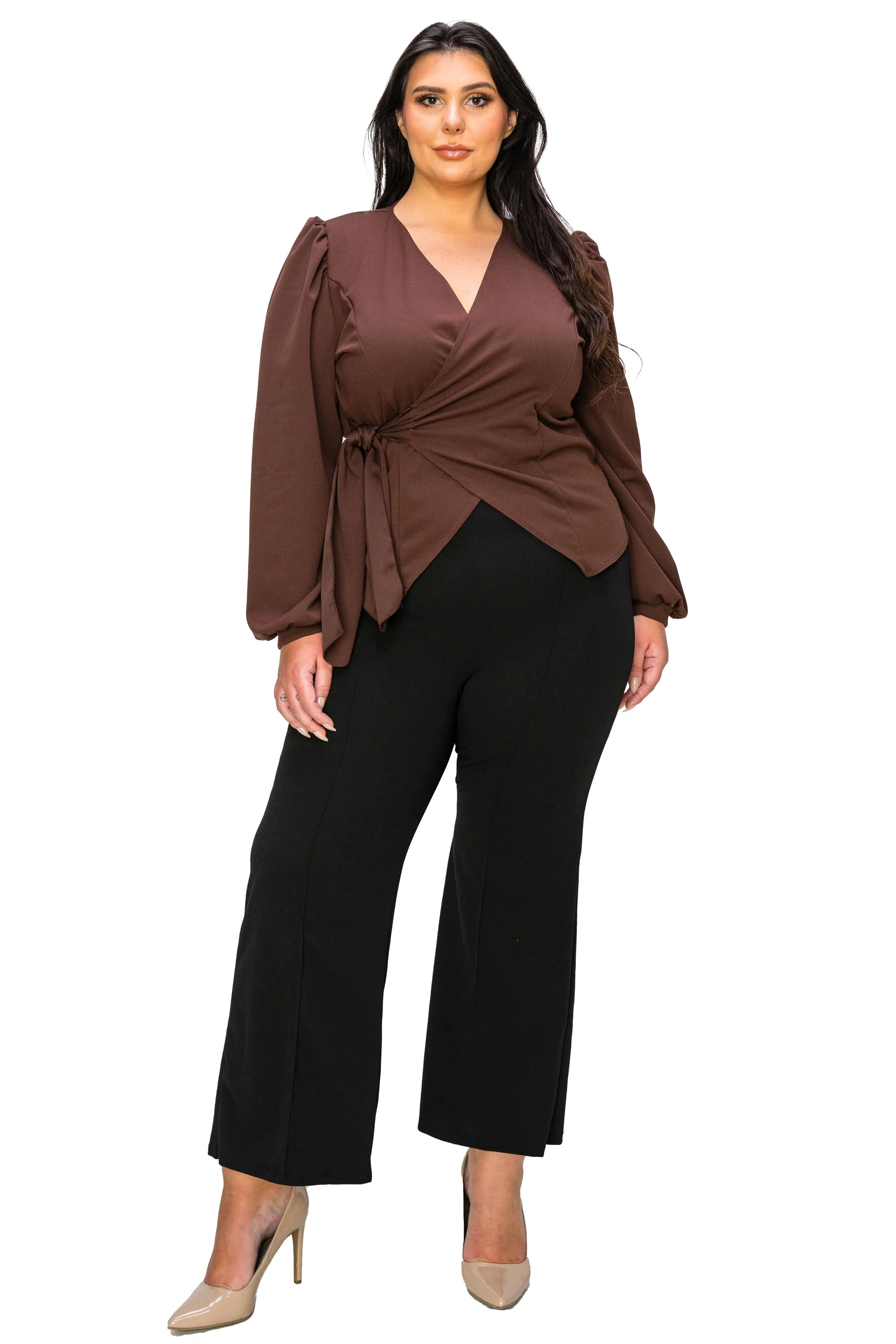 Yelena Crepe Wrap Top