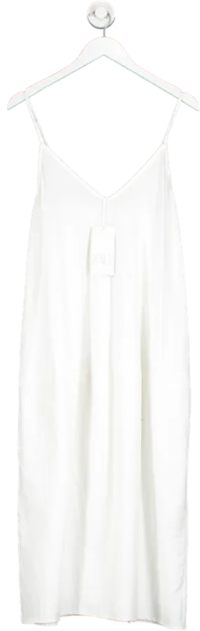 ZARA White Loose Fit Midi Dress UK S